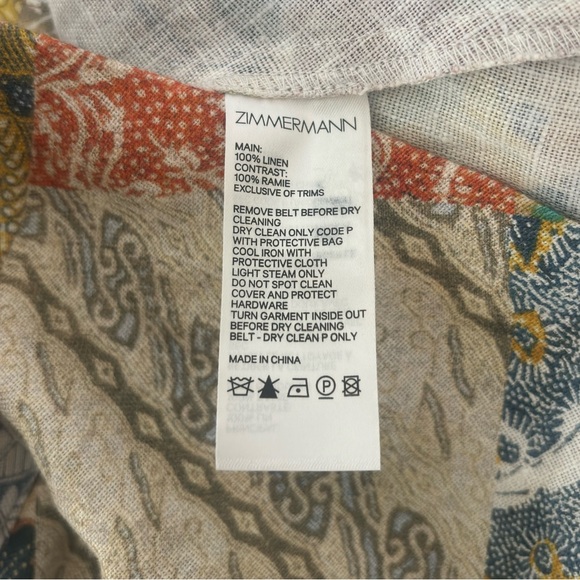 Zimmermann Multicolor Patchwork Mini Dress - Picture 6 of 6